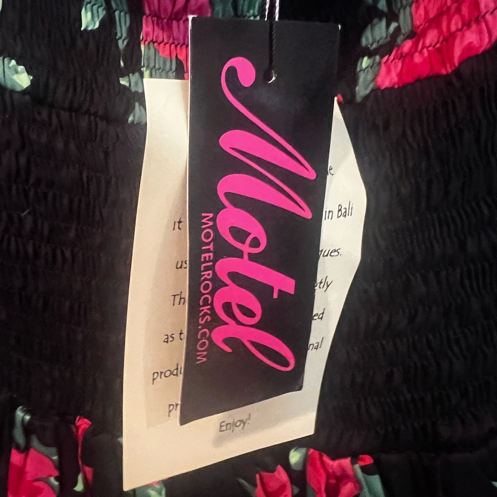 Motel Rocks Gabriella Strapless Rose Peplum Dress NWT S & M - Picture 8 of 14
